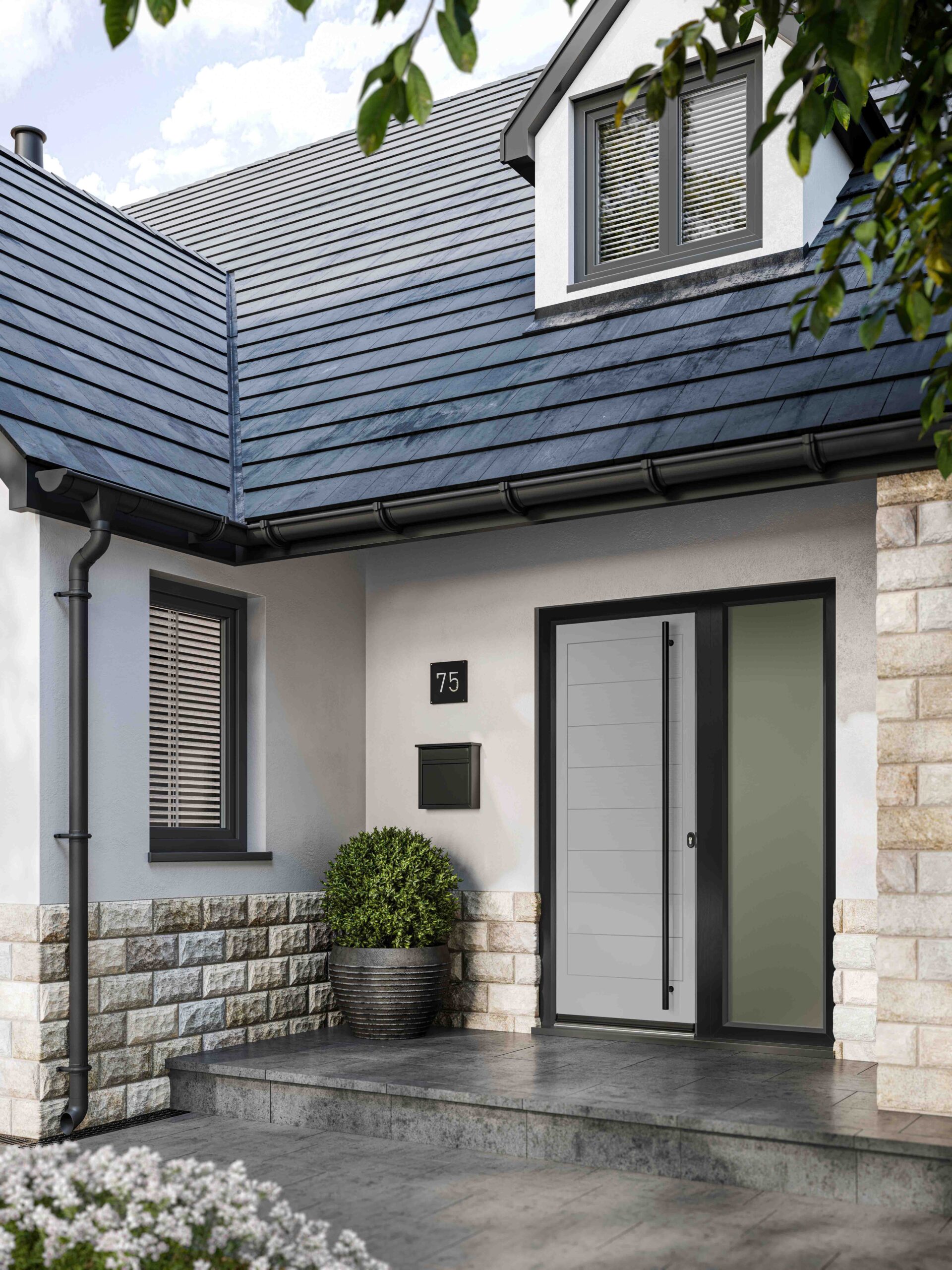 Contemporary grey composite door