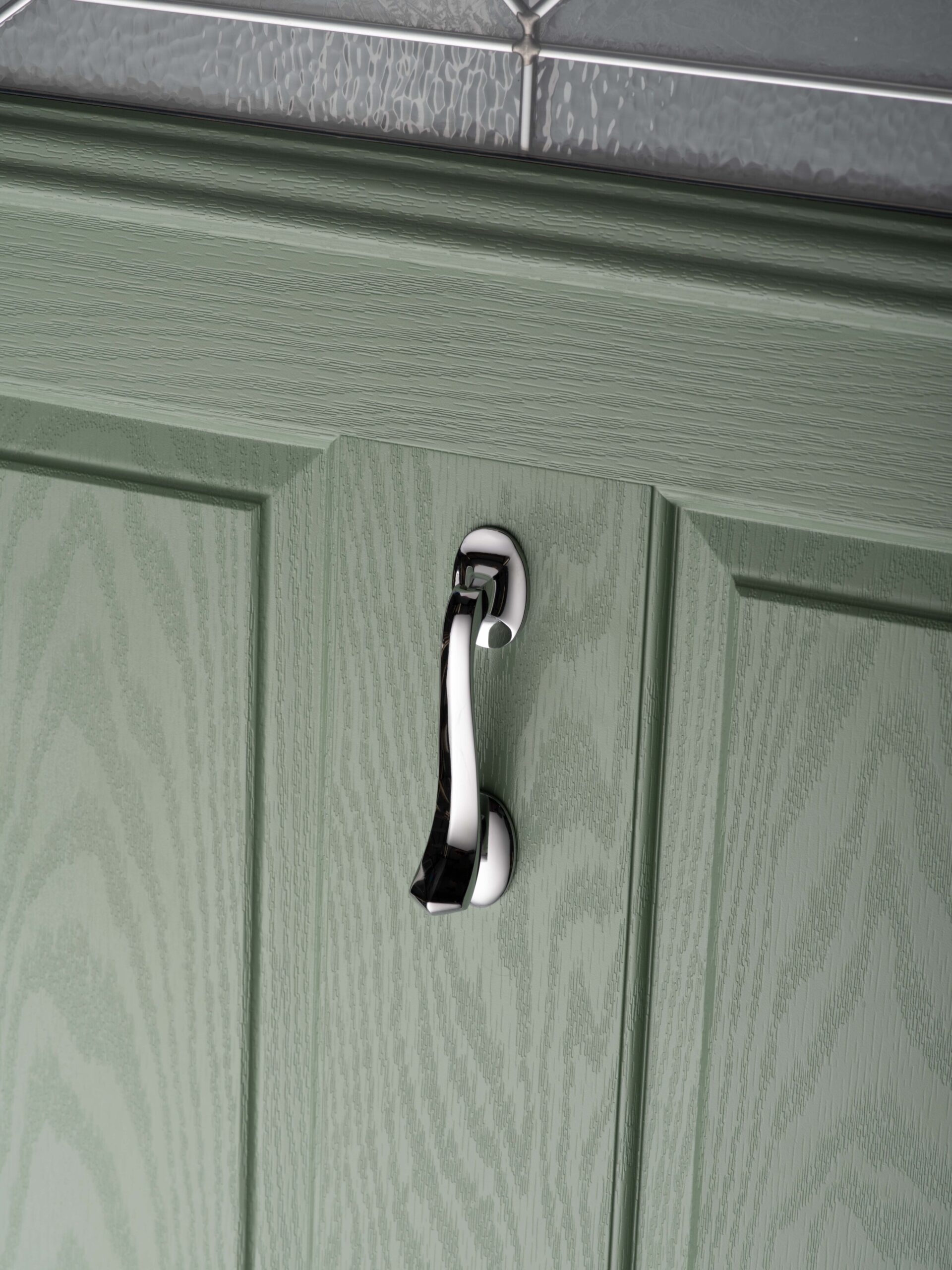 Feature Chartwell Green Door and Scroll Knocker